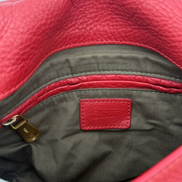 CHLOÉ MARCIE LEATHER CROSSBODY BAG – RED / BURGUNDY - Picture 11 of 12